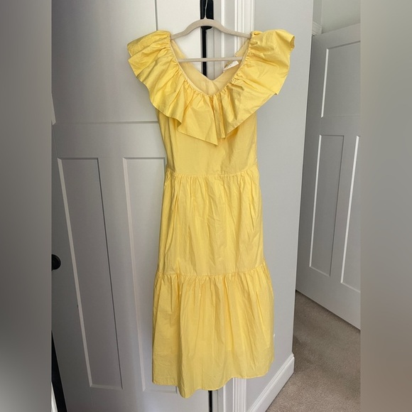 Tuckernuck Hyacinth House Yellow Ruffle Josie Dress Sleeveless Maxi - Picture 3 of 6